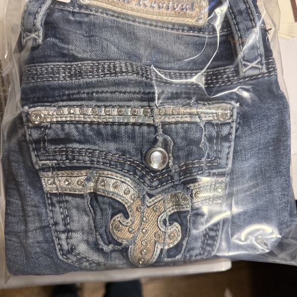 Rock Revival Arjean Easy Ankle Skinny Jeans Buckle Womens 28 Stretch RHINESTONE - Picture 13 of 13